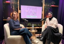 Luistertip: podcast over cultuursensitieve zorg Studio Bomma-presentator Maike Mallentjer (links) en Malika El Jafoufi (rechts)