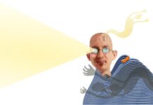 man met kaal hoofd